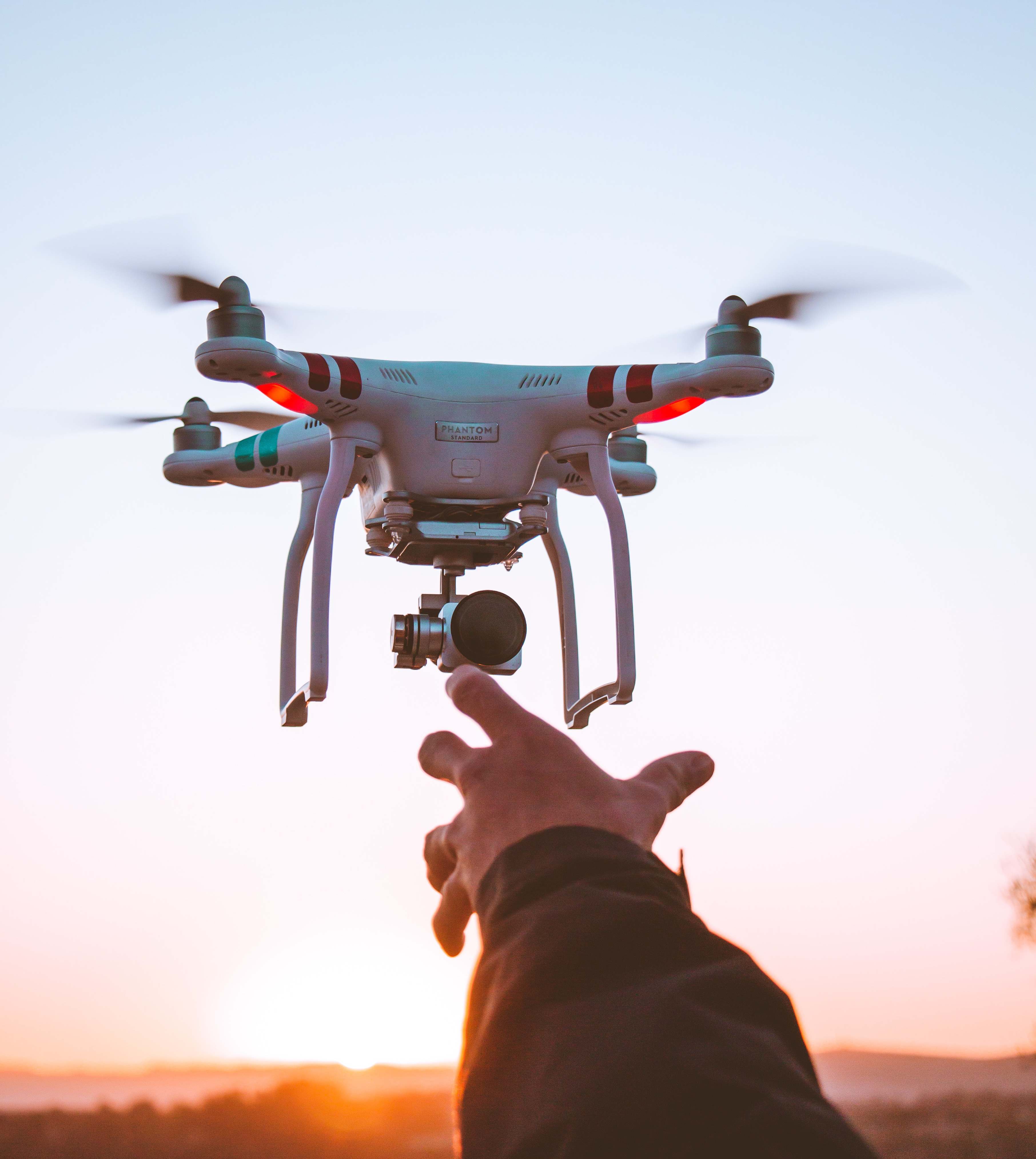 The launch of the quadcopter.