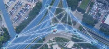 iot smart automotive Driverless car with artificial intelligence combine with deep learning technology. self driving car can situational awareness around the car, letting it navigate itself 360 degree