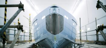 Sports Yacht in development. Photo credit: Princess Yachts.