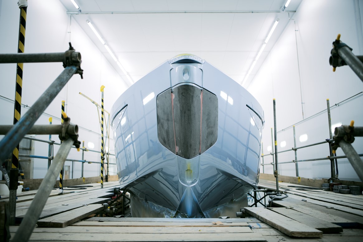 Sports Yacht in development. Photo credit: Princess Yachts.