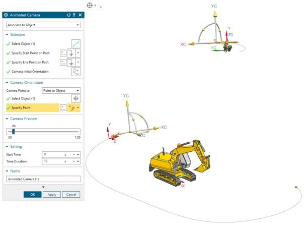 This image shows the orientation of the camera angle for the animation