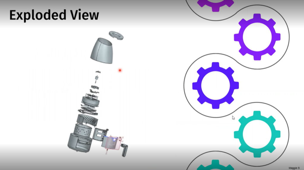 Exploded view assembly of an air fryer design in NX