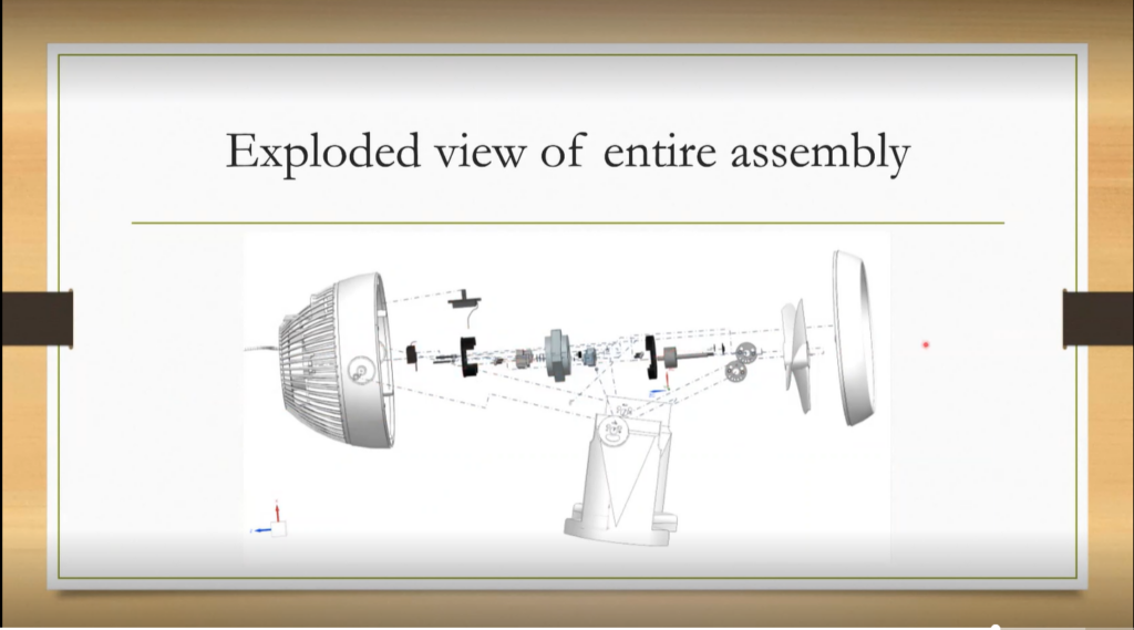 Exploded view of a Honeywell fan 3D design in NX