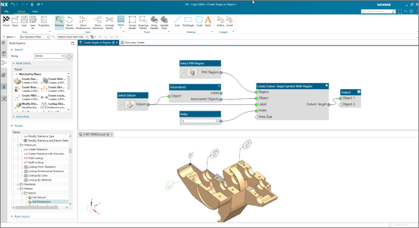 This image shows the Logic Editor workflow in NX