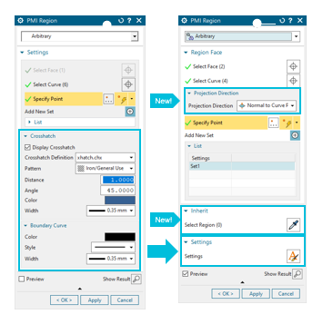 This shows the PMI UI in NX