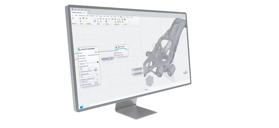 computer monitor showing design software