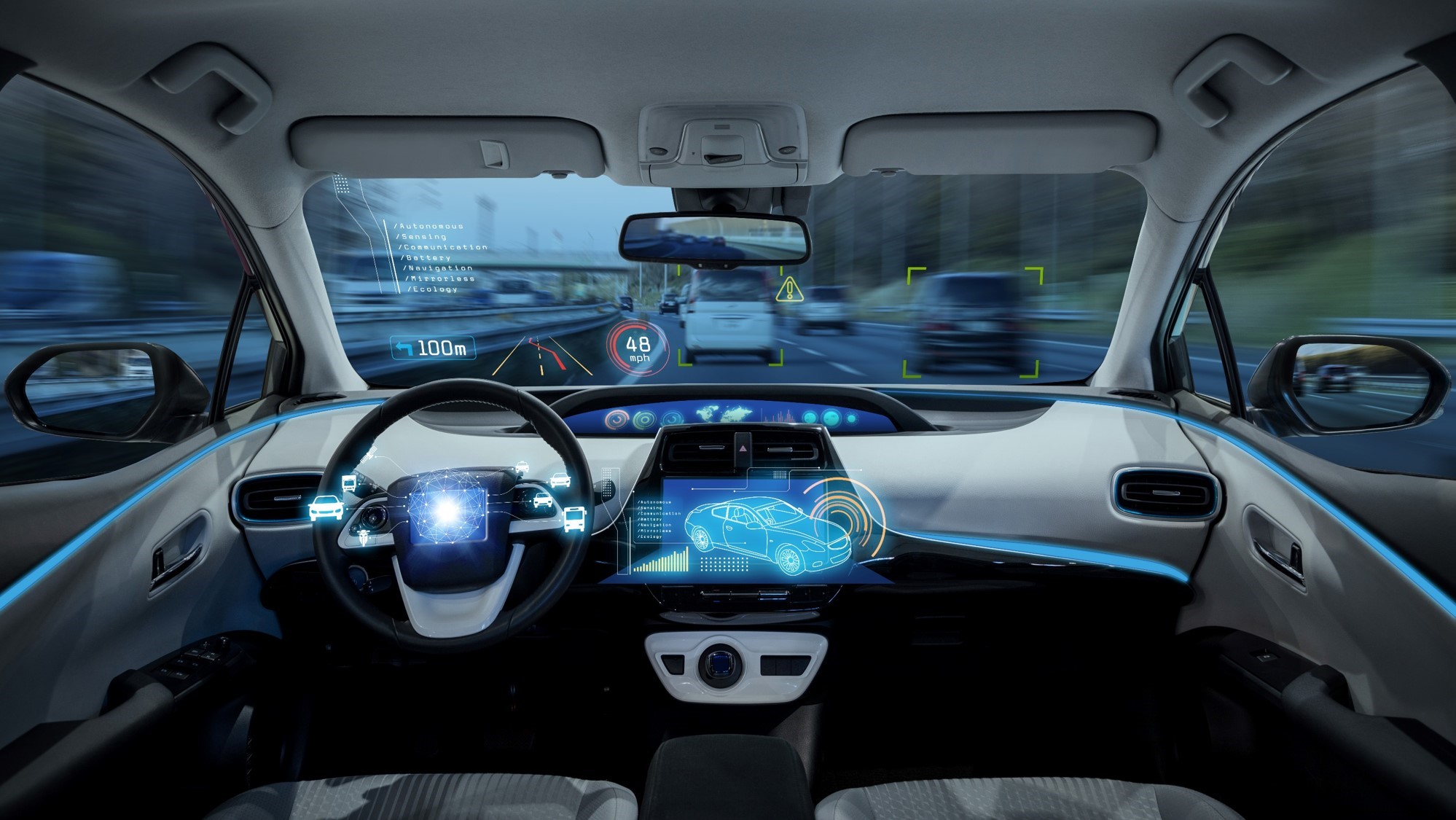 Automobile dashboard showing design challenges of Automotive Ethernet communication