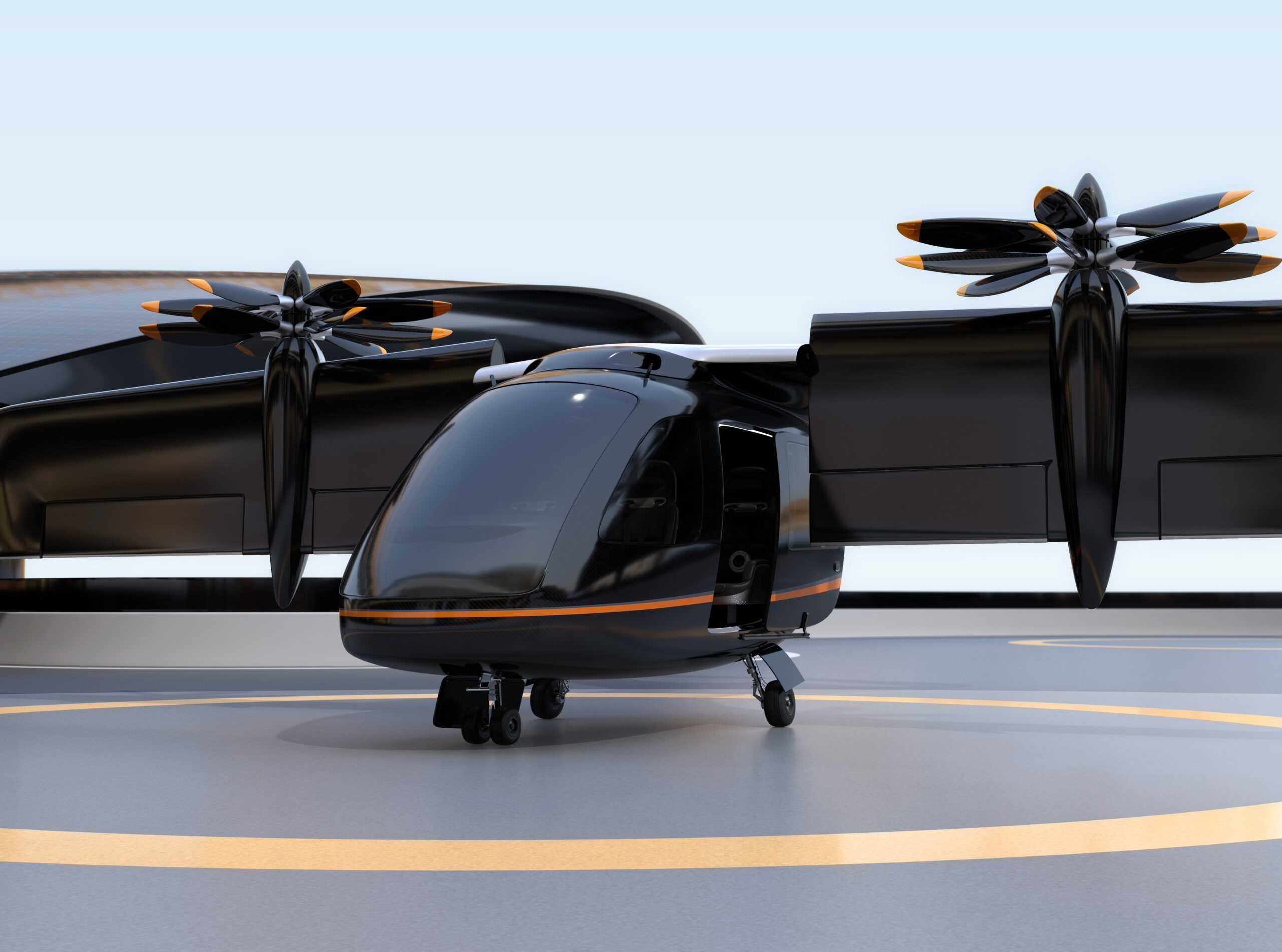 image of a concept electric vertical takeoff and landing vehicle