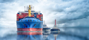 A container ship out at sea