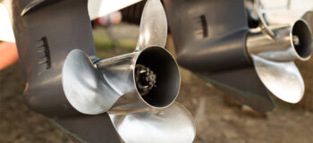 A picture of boat propellers