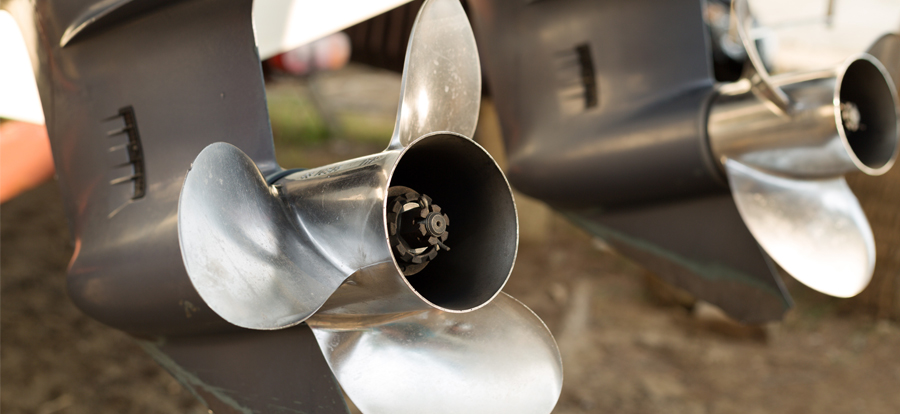 A picture of boat propellers