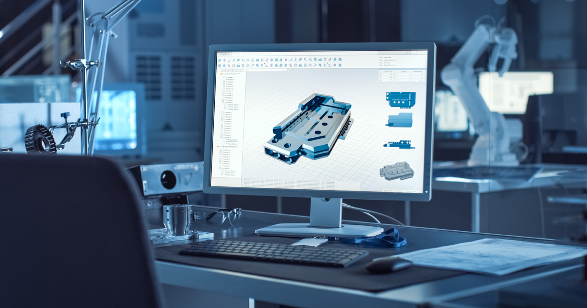 An industrial machinery component being analyzed with simulation software.