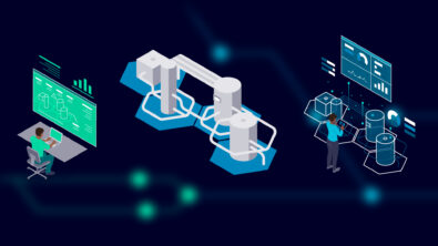 A graphic image of production optimization with digital smart manufacturing tools.