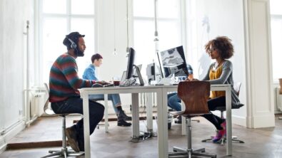 developers working at computers in an office