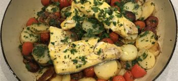 Chorizo, new potato & haddock one-pot