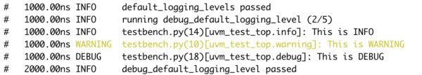 Logging in pyuvm