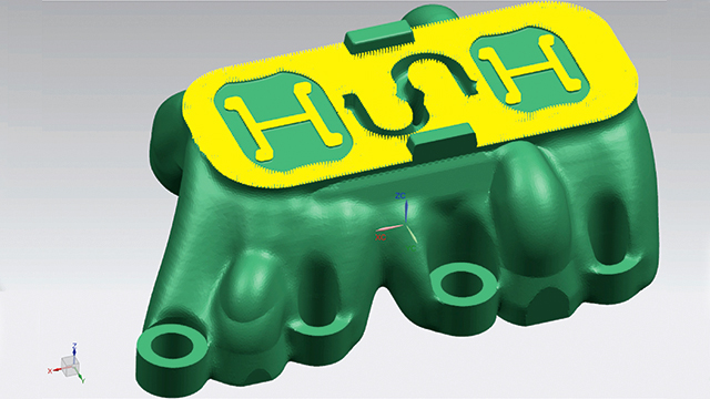 Image of model of new mold to be produced via additive manufacturing