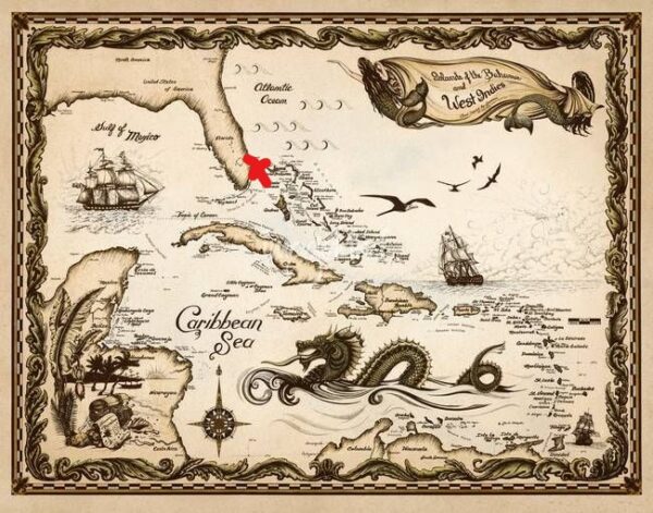 Pirate sea map