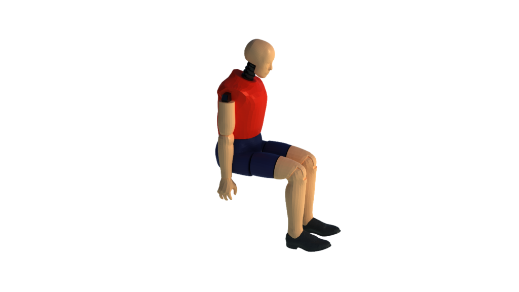 Simcenter Madymo model of an ATD hybrid III 95 percentile Q-Dummy.