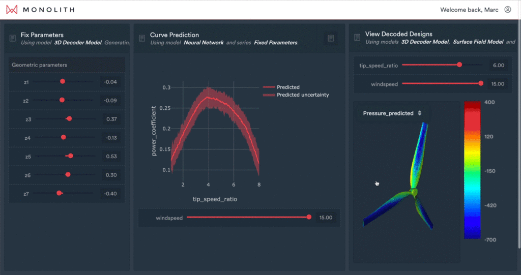 Optimizing a wind turbine design using the Monolith AI platform
