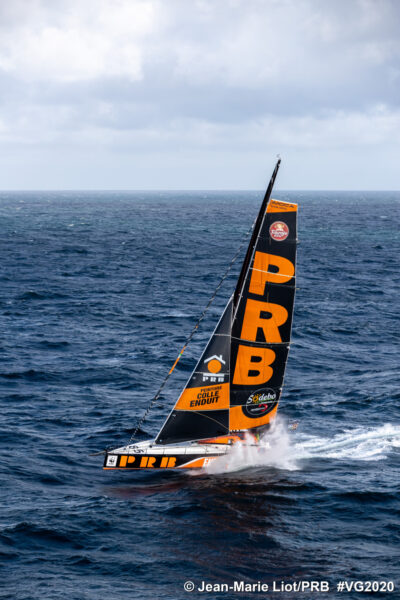 Experienced St. Malo skipper, Kevin Escoffier, witnessed his high-flyer, the PRB, literally split into two within minutes.