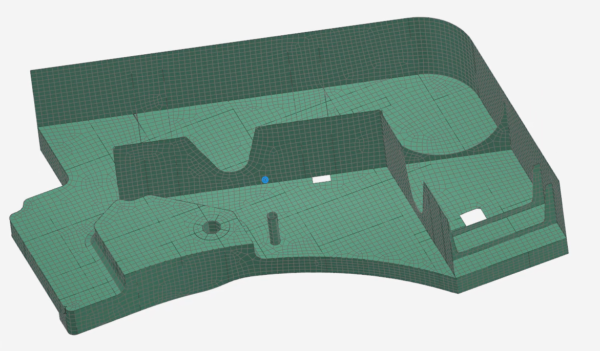 Shell mesh created on midsurface geometry.