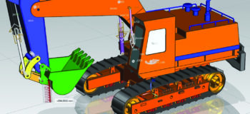 Multibody dynamics simulation of an excavator