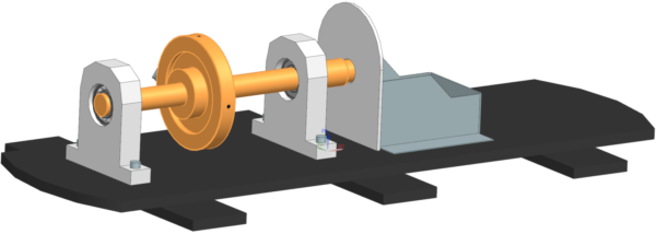 Figure 10. Example rotor connected to stator with bearings. example rotor connected to stator