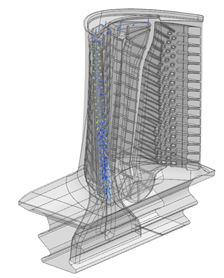Blade cooling - Here is a blade with small cooling holes modeled in Simcenter 3D