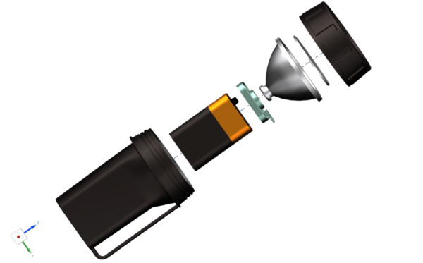 CAD model for flashlight