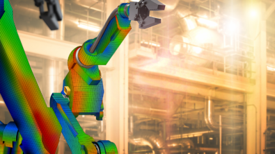 Robot arm modeled in Simcenter Femap