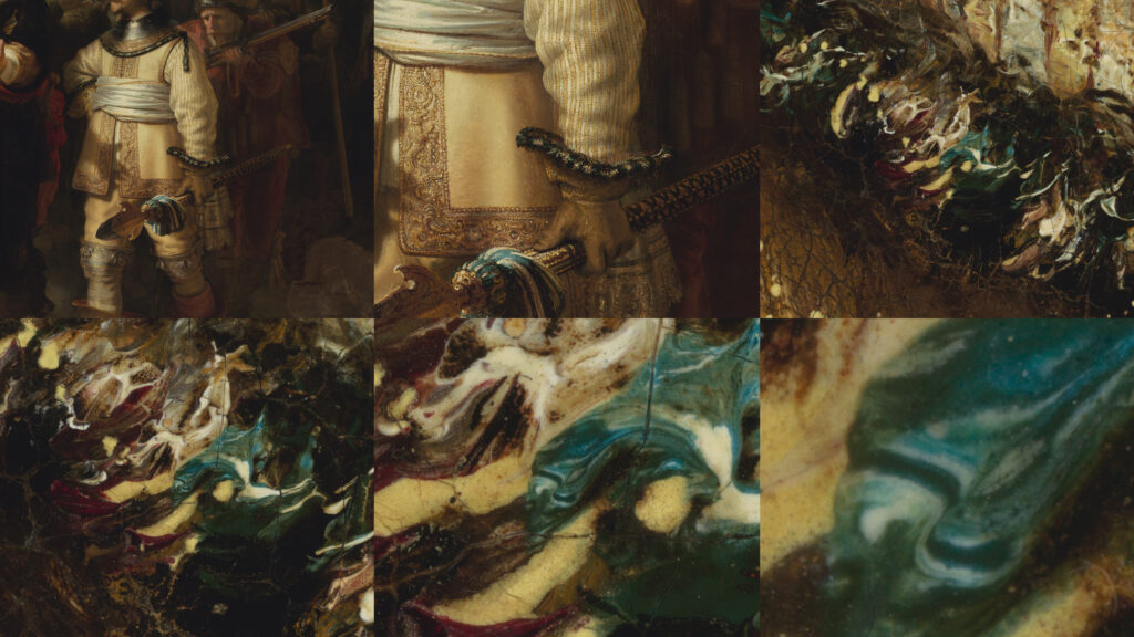 Details from the digital twin of The Night Watch