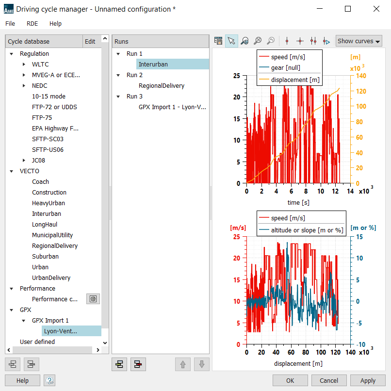 Simcenter Amesim Driving cycle manager