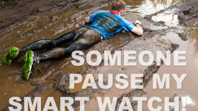 Runner fallen in mud