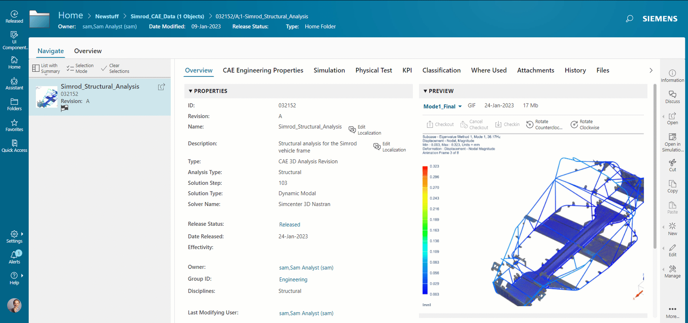 Use SPDM with Teamcenter Simulation to maintain full traceability from CAD revision to simulation and back again