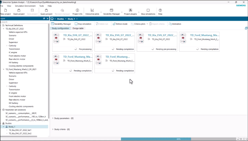 Simcenter System Analyst electric vehicle database 2