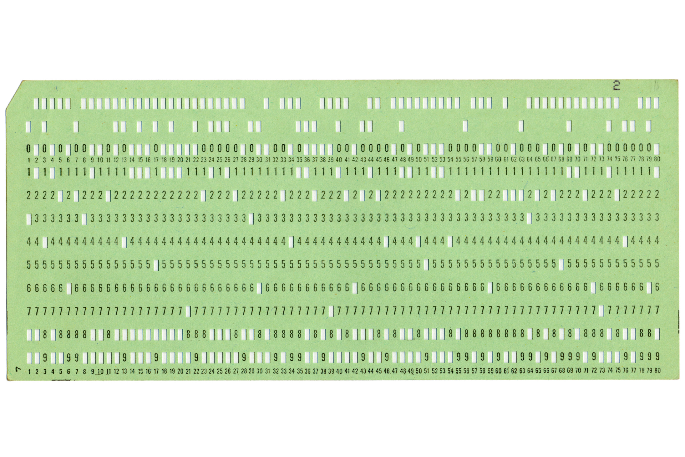 Vintage punched card for computer data storage