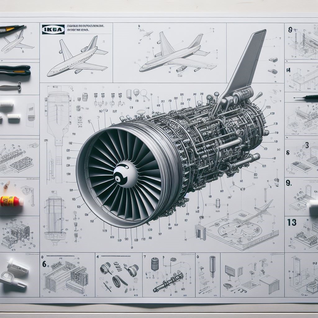 Jet engine assembly (Generated with AI).