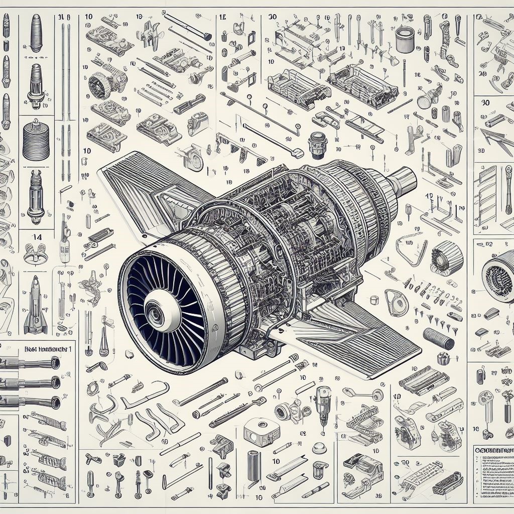 Jet engine assembly (Generated with AI).