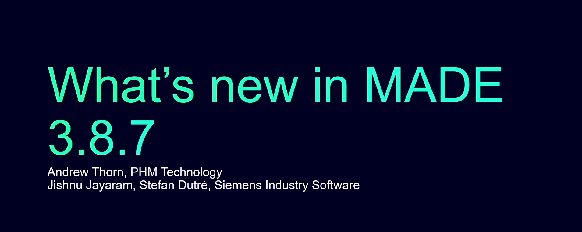 Join Siemens and PHM technology to find out what's new in model-based RAMS analysis with MADE 3.8.7