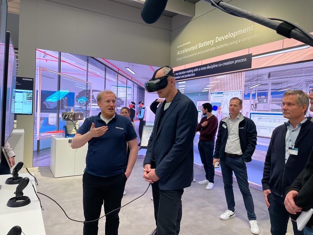 VR Goggles being tried at a show