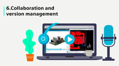 Illustration of a computer with screen showing collaboration and version management in PADS Professional Premium