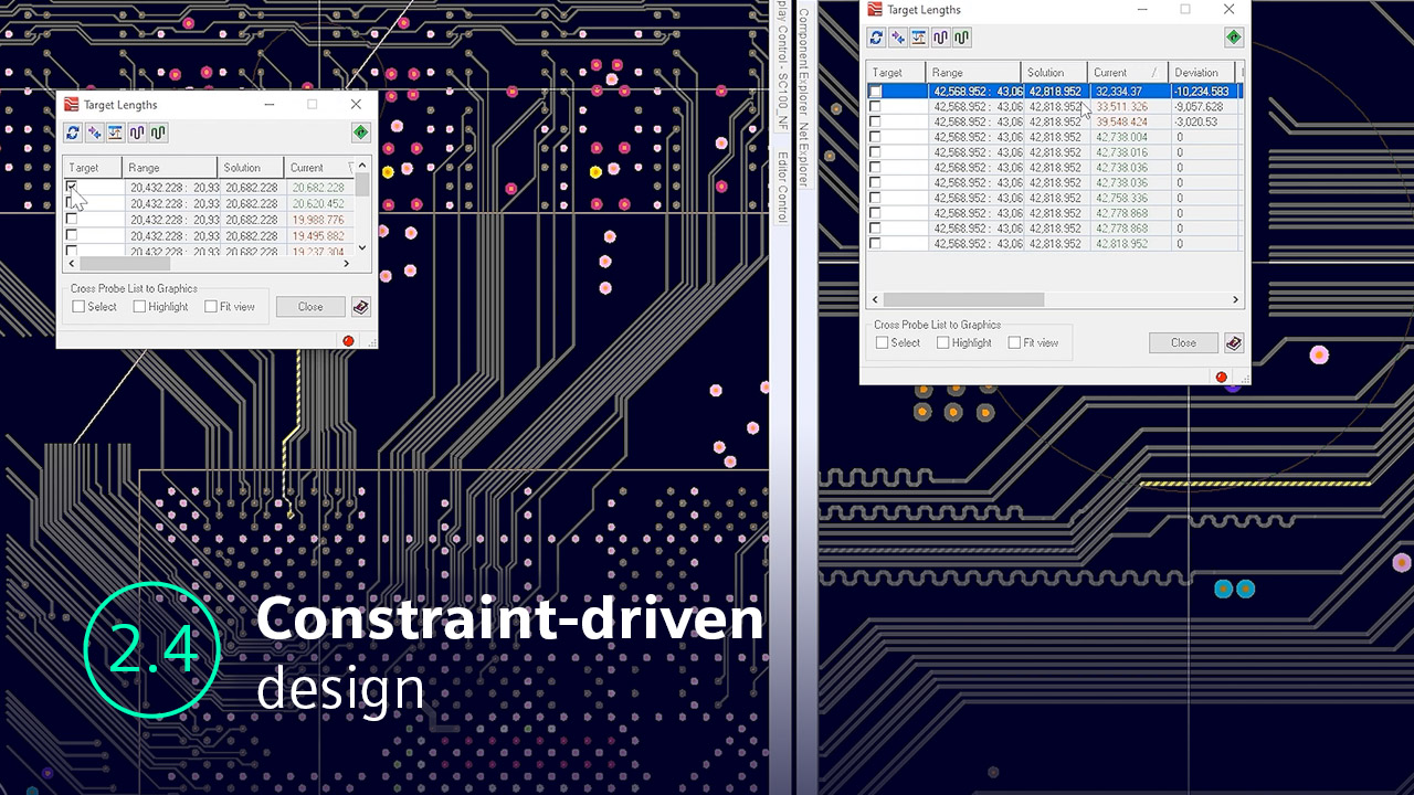 Screen shot of Xpedition software showing constrain-driven design