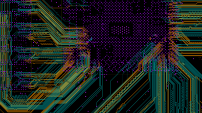 Xpedition software showing routing a PCB