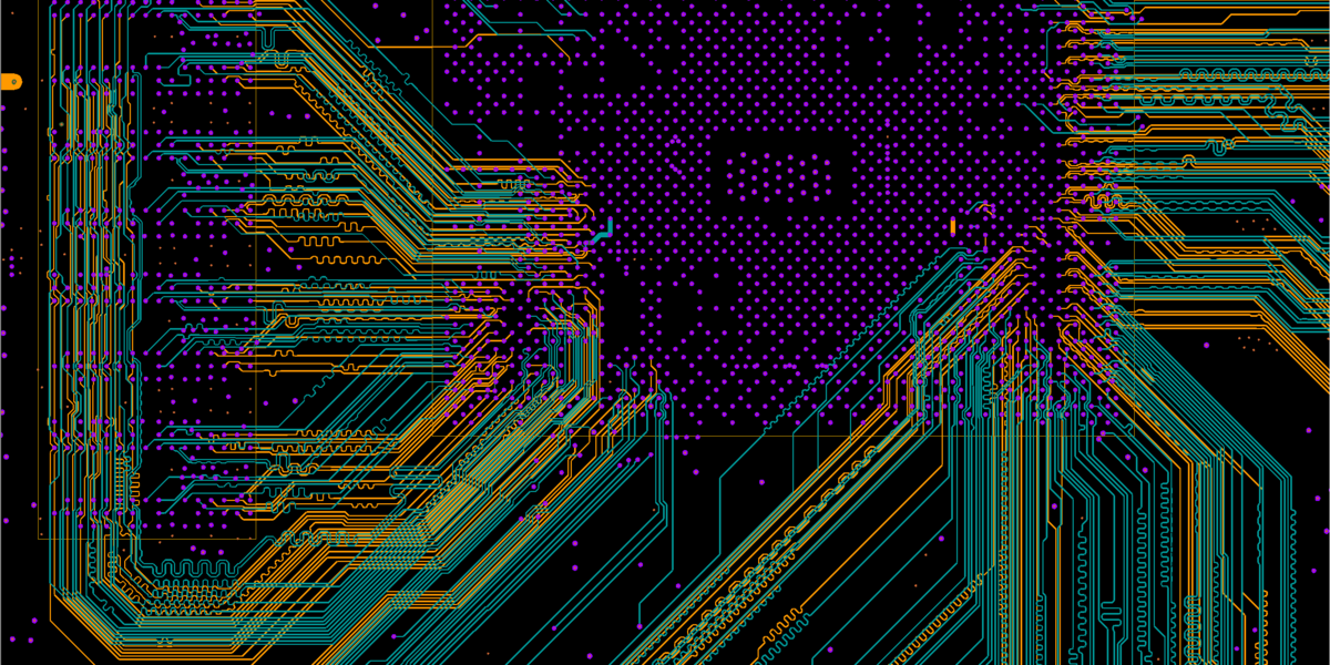 Xpedition software showing routing a PCB