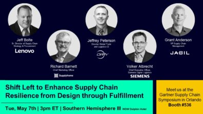 Speakers on "Shift Left to Enhance Supply Chain Resilience from Design through Fulfillment" at the Gartner XPO 2024