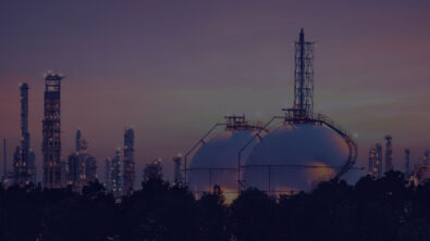 Chemical plant at dusk