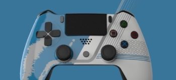 Fictional gaming controller created in Solid Edge, showcasing how The Fuel can show their customers a design in Solid Edge and the equivalent in Keyshot, demonstrating how it quickly allows them to review the design in a range of colors and finishes.