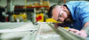 Man working on a sheet metal design