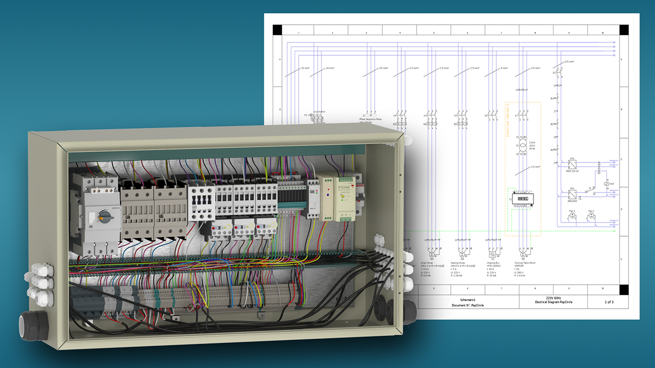 electrical schematic designed in Solid Edge